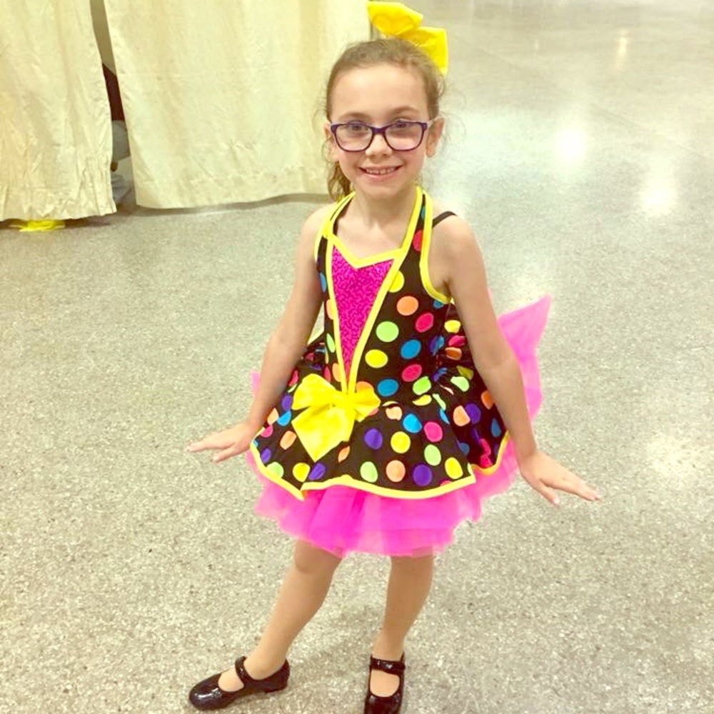 Girls’ polka-dot dance recital costume
